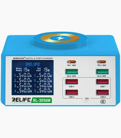 RELIFE RL-309AW 8-port USB fast charger with LCD display